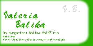 valeria balika business card